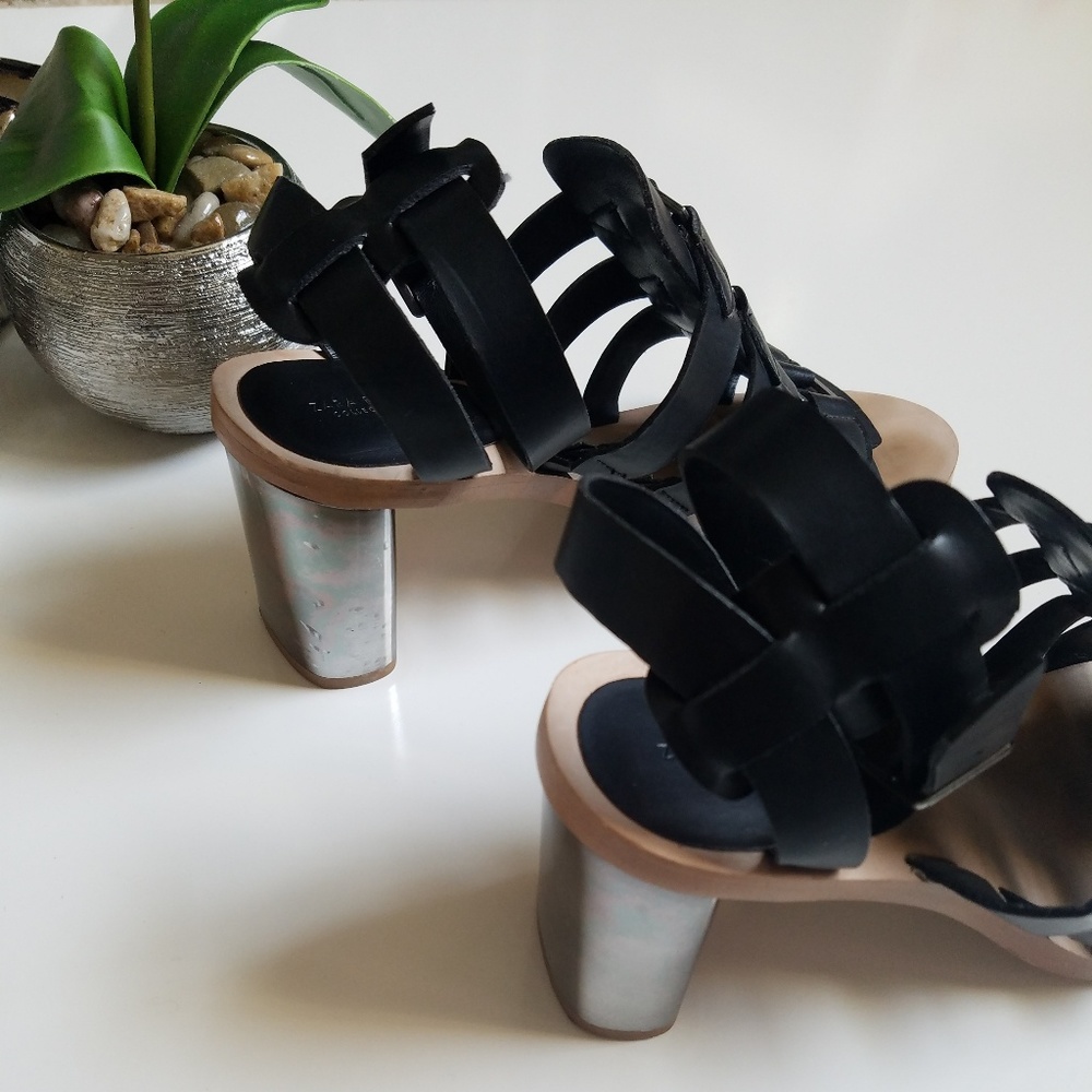 Zara Basic Collection Sandals Metallic Heels - image 6